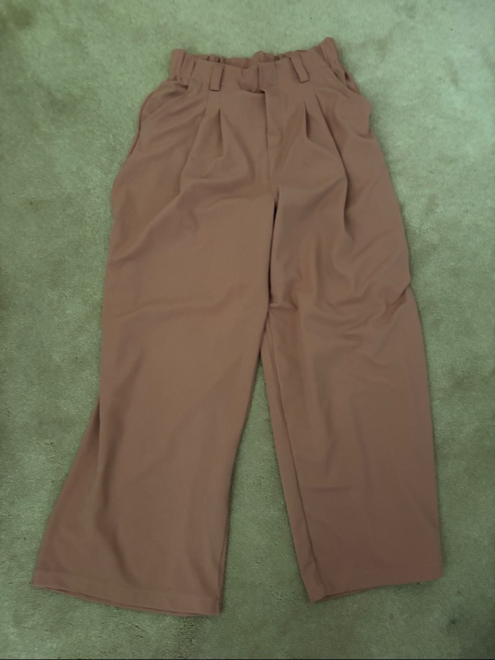 High-Waist Wide Leg Pants in Mauve Brown
